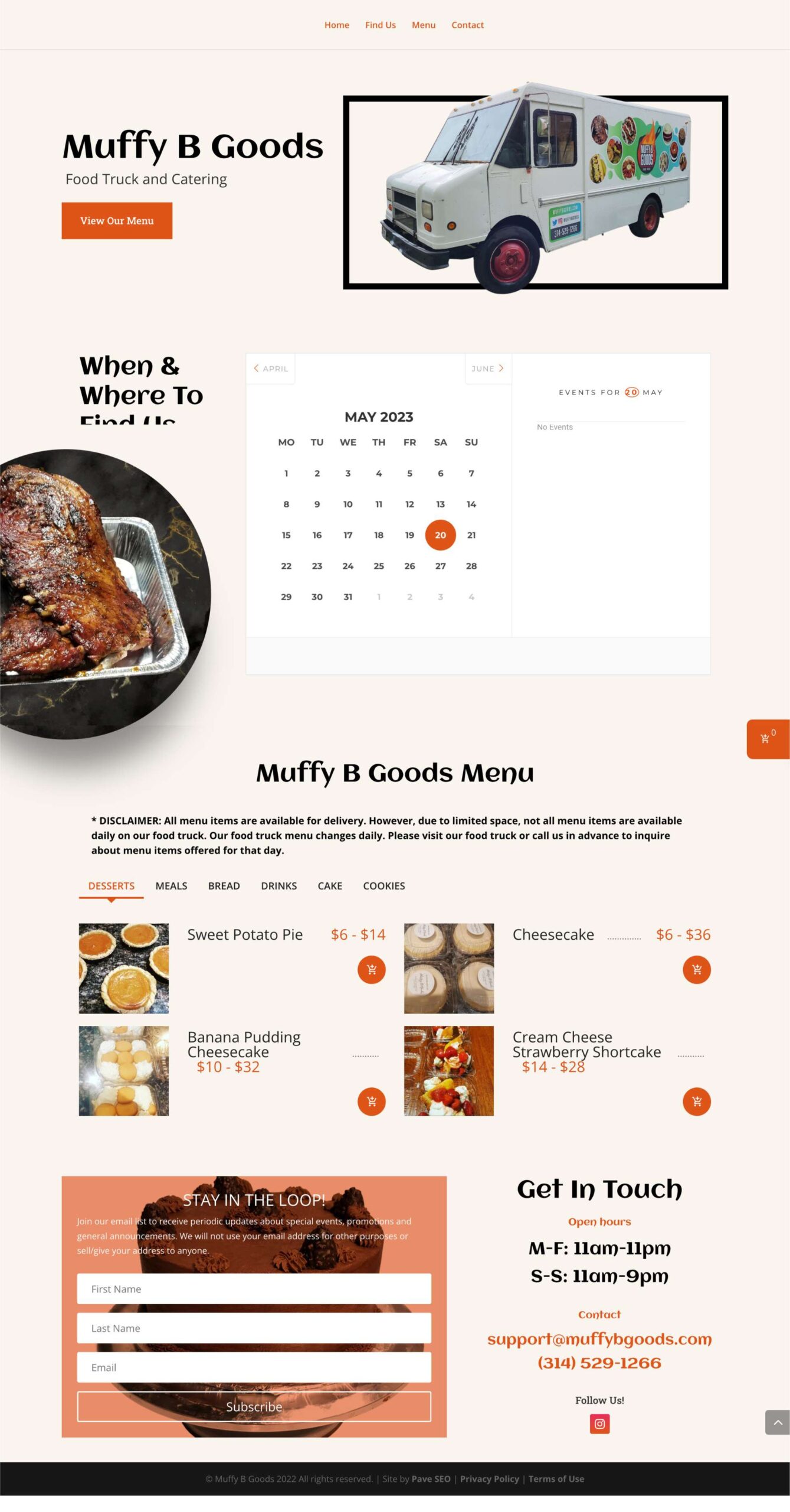 Muffy B Goods Food Truck and Catering Company Website Muffy B Goods Food Truck and Catering Company SEO Web Design