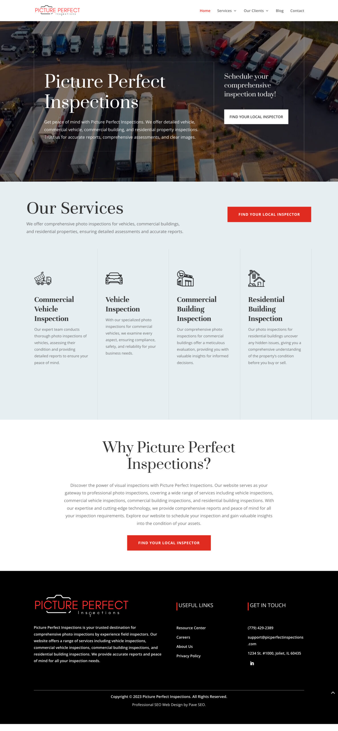 Picture Perfect Inspections Website Vanilla Cow Travel Company SEO Web Design