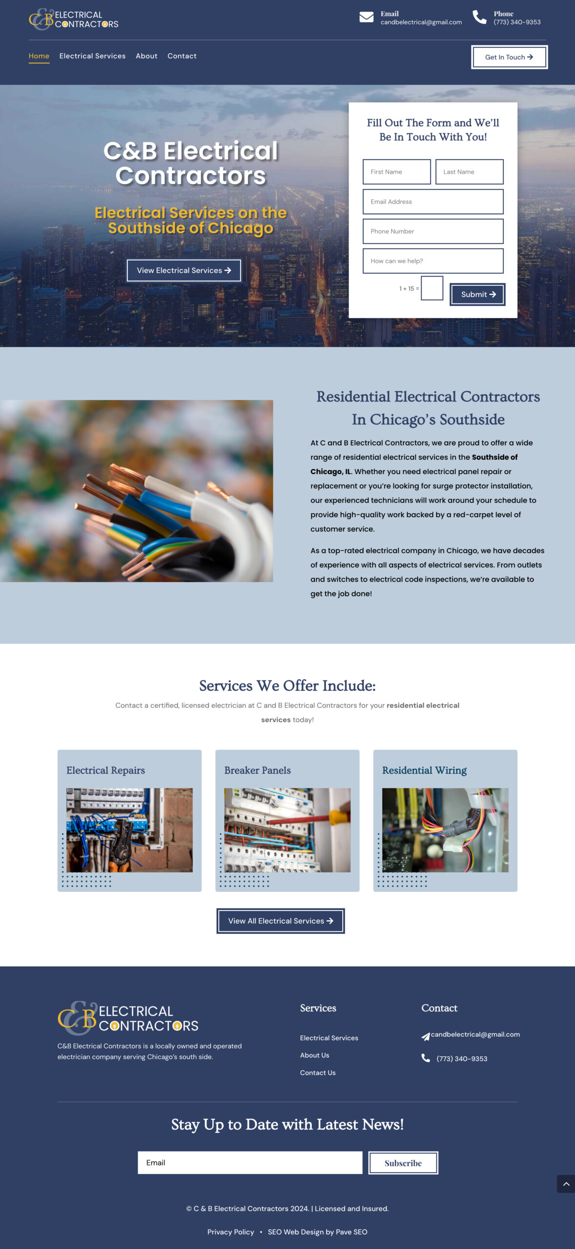 C and B Electrical Contractors Muffy B Goods Food Truck and Catering Company SEO Web Design