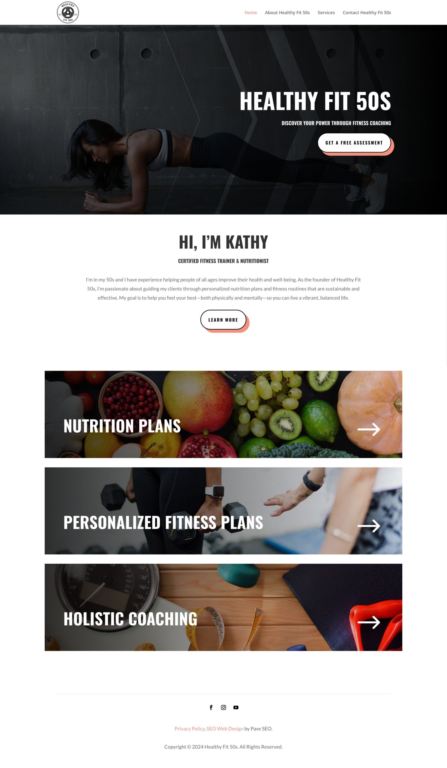 Healthy Fit 50s Fit Fifty Five Website SEO Web Design